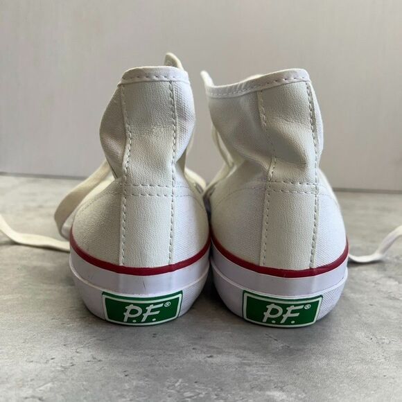 PF Flyers White Canvas Leather Mid Top Lace-Up Sneaker Shoes Unisex US-M7.5 W9 - Picture 7 of 11